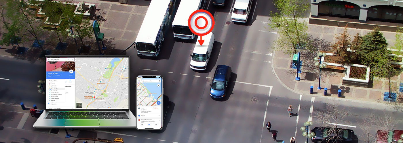 vehicles on a highway showing car GPS location tracker