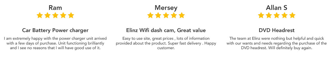 5 star review for Elinz dash cam, car dvd player & car charger