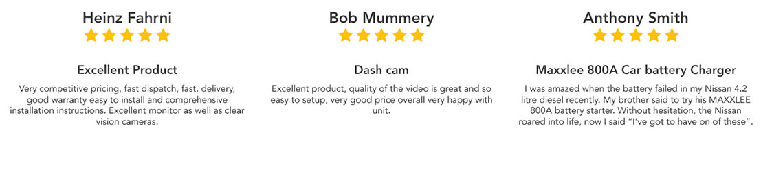 5 star review for Elinz dash cam & car battery charger