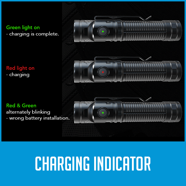 charging indicator on flashlight