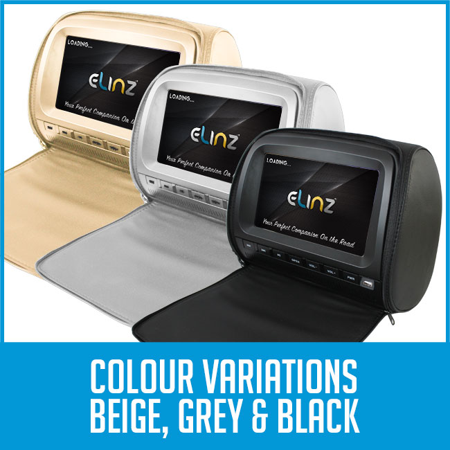 color variants on car dvd player, beige grey and black