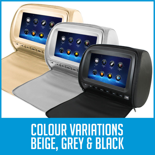 3 color variations car dvd players, black beige grey