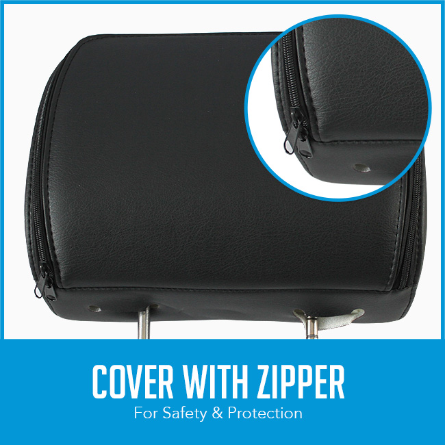 zipper cover for headrest car dvd player