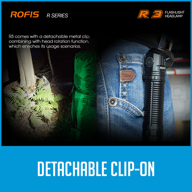clip on function on flashlight