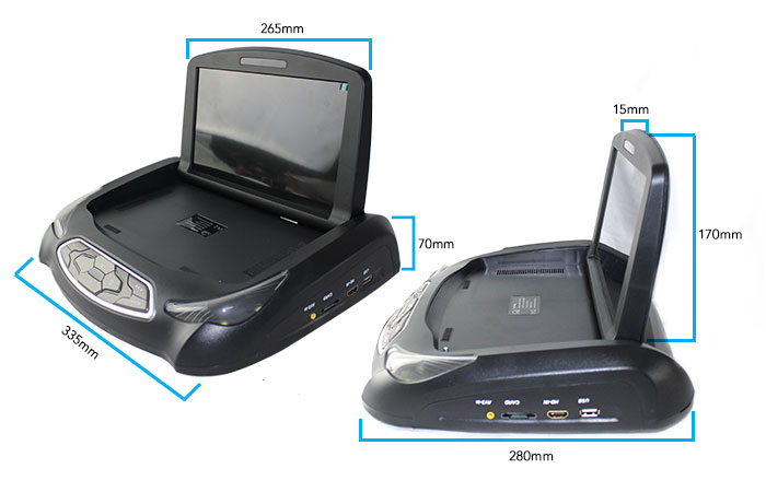 10.1 inch Car DVD Player Roof Mount Flip Down Monitor Package