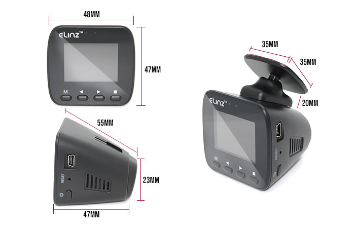 GPS Wifi Dashcam Dimension