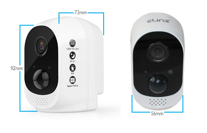 Dimensions Rechargeable Battery IP Security Camera