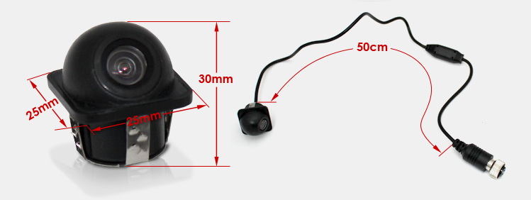 RVSIDE Reversing camera dimensions