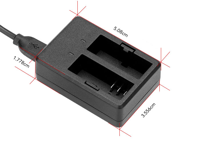 Dual-Slot Battery Charger for SJCAM SJ6 Legend Dimensions