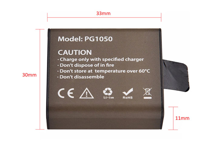 Sports action camera dimensions