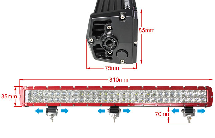 20inch Cosmoblaze LED Light bar Dimensions