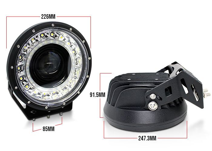 Round Driving Light Dimensions