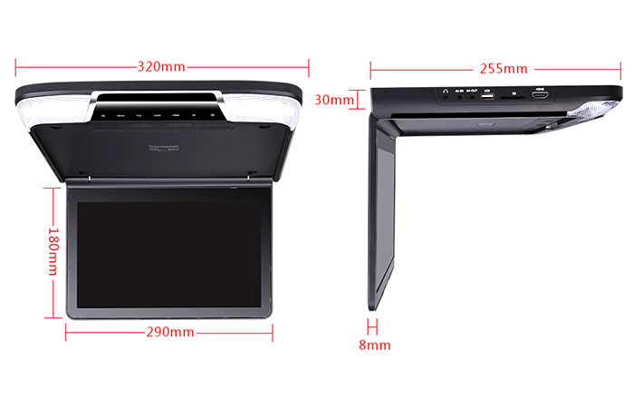 11.6 inches Roof mount dvd player dimensions