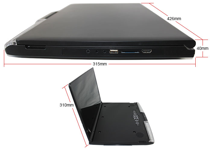 17.3" Roof Mount Slim Car DVD Player Dimensions