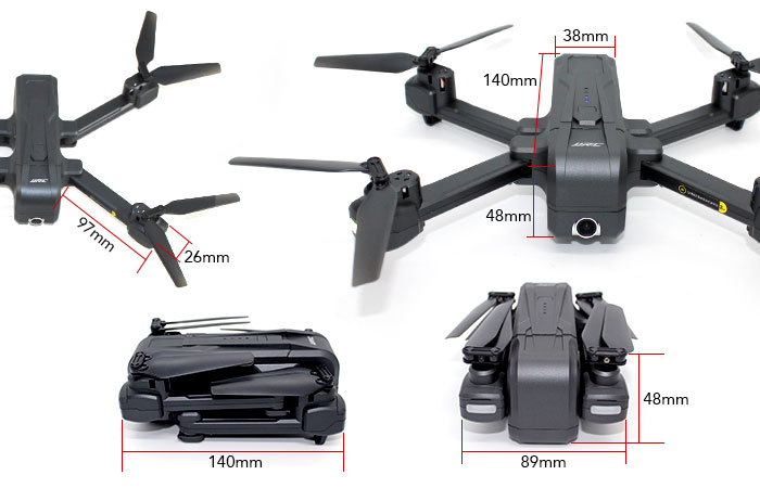 Dimensions of JJRC H73 RC Quadcopter Drone