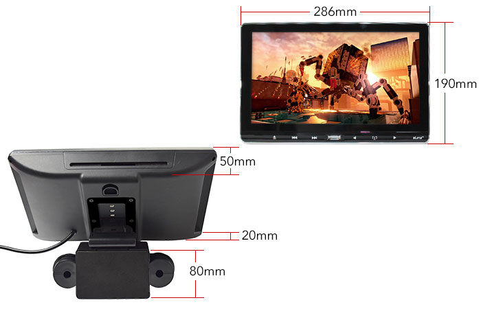 Dimensions Slim Active Headrest DVD Player