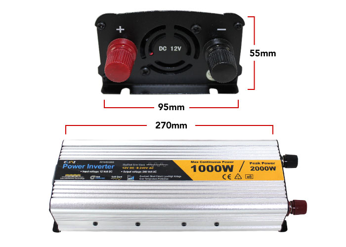 3000W Pure Sine Wave Inverter with Remote Dimensions