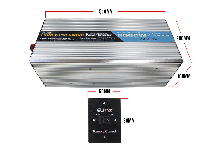 5000W Pure Sine Wave Inverter with Remote Dimensions