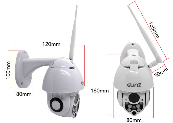 PTZ WiFi IP Security Camera Dimensions