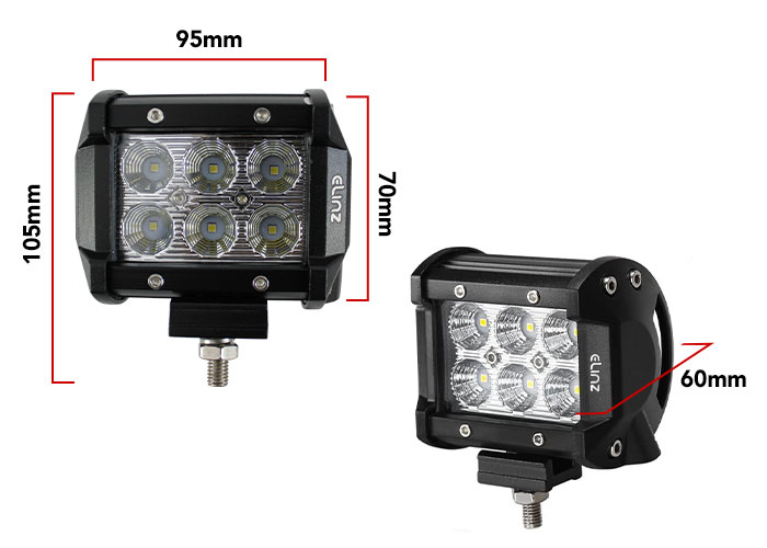 LED Work Light Dimensions