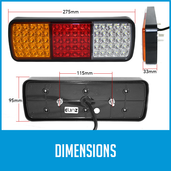 led trailer light dimensions 