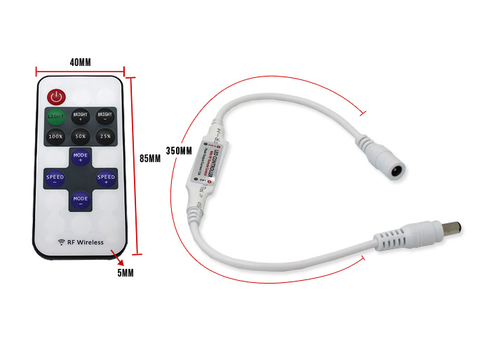 12V RF Wireless Remote Control Dimmer Switch with user manual