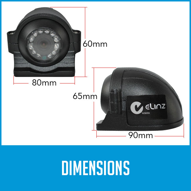 reversing camera dimensions