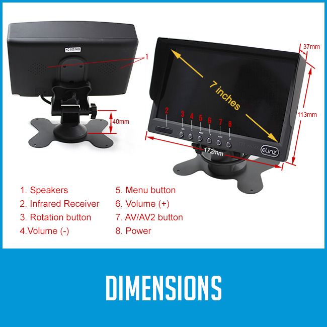 Dimensions Camera Monitor