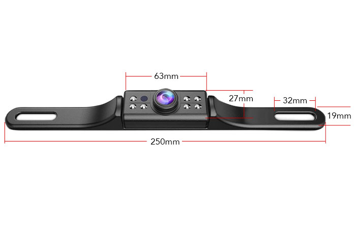 Car License Plate Rearview Camera Dimensions