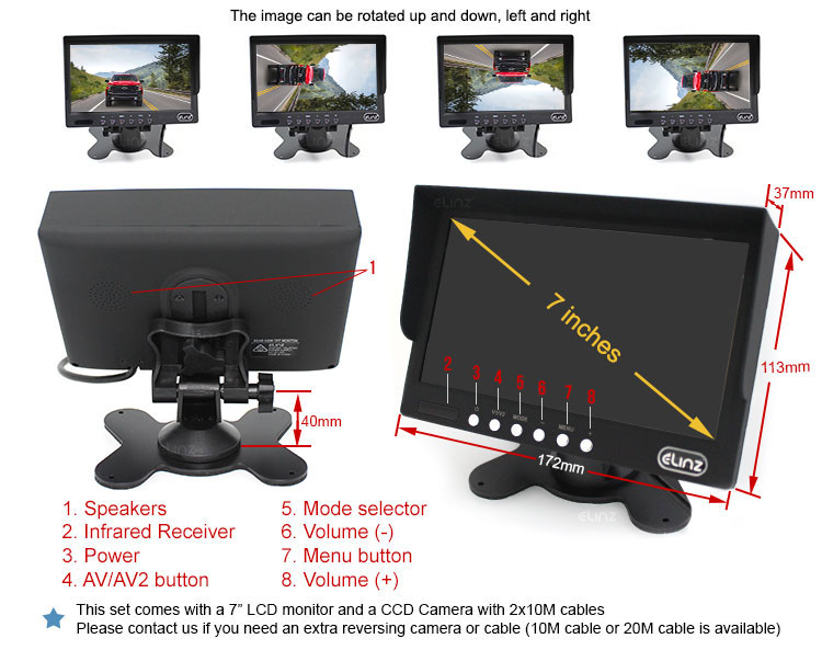 Dimensions Truck Reverse Camera