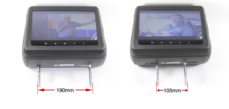 Headrest dvd players pole