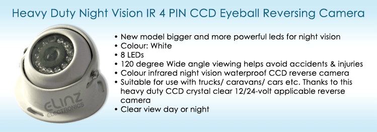 Specifications of reversing camera kits dome R7MI-BUDGCARAVAN