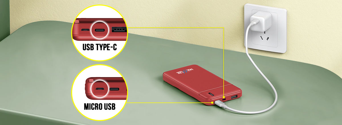 Dual Input Ports Mobile Charger