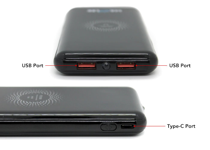 Powerbank 10000mAh Dual USB Ports & Type-C Port
