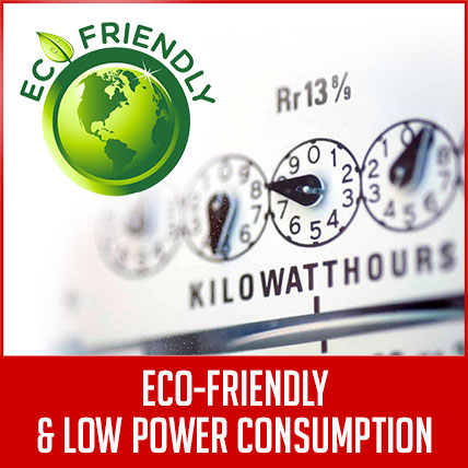 electric meter with caption "eco friendly"