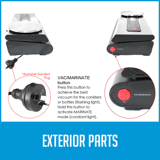 vacuum/marinate button on vacuum sealer