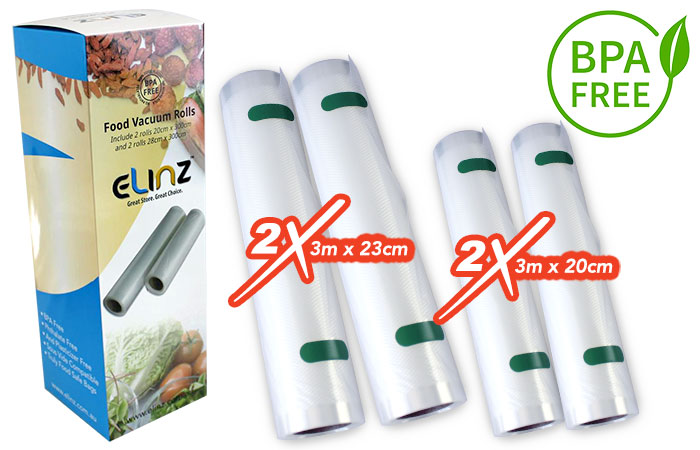 4x Extra Bag Rolls Food Storage