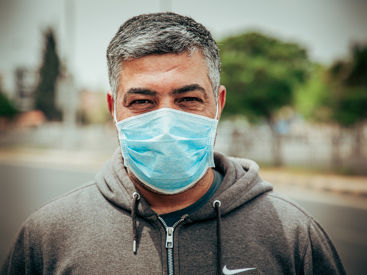 man wearing surgical mask