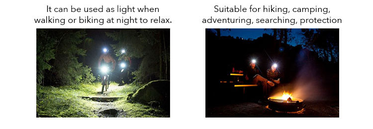 camping, hiking and biking uses of headlight