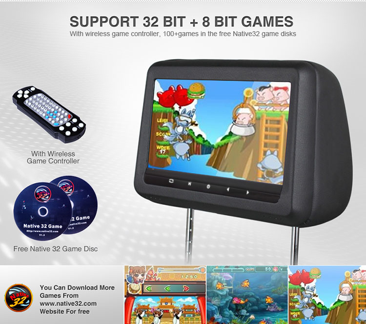 car dvd player headrest games