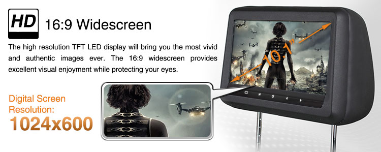 headrest car dvd player widescreen