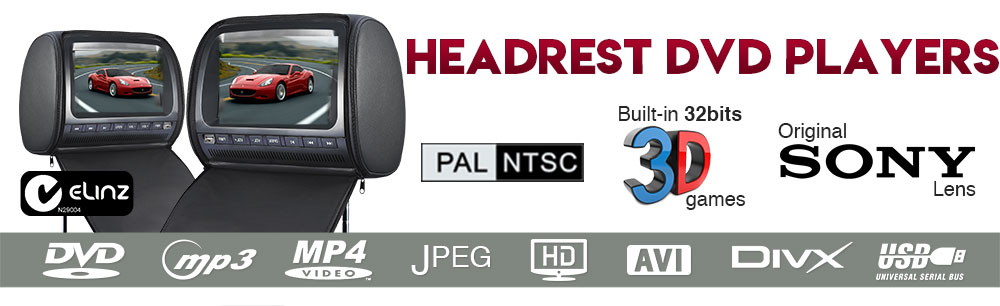 Headrest DVD Player, Car Entertainment System | Elinz