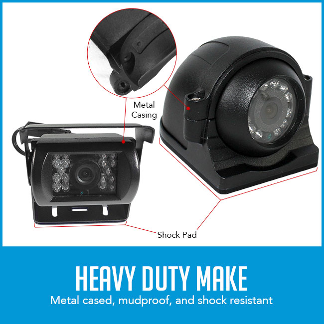 Heavy duty rearview cameras