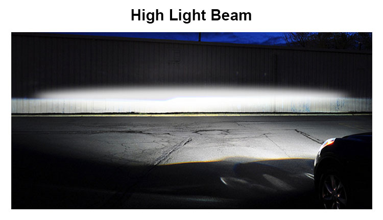 demonstration of high light beam from headlight kit