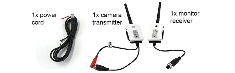 wireless receiver and transmitter with power cord