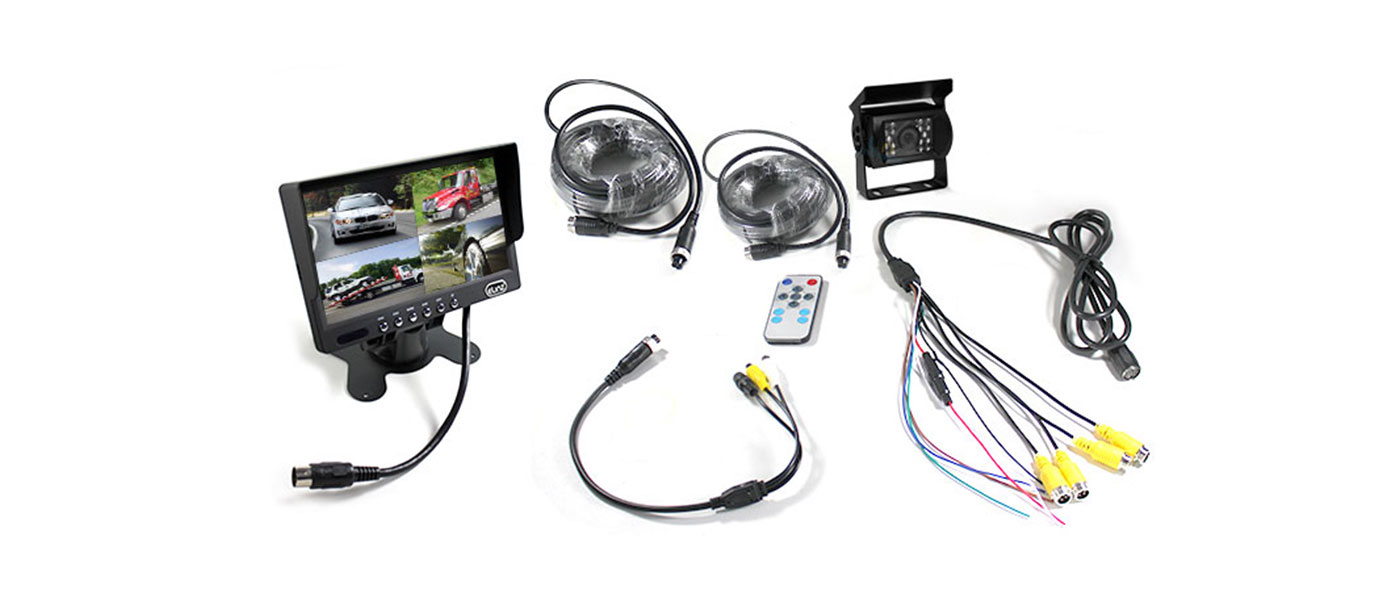 7 inch Monitor Splitscreen CCD Reversing Camera 4PIN Kit Package
