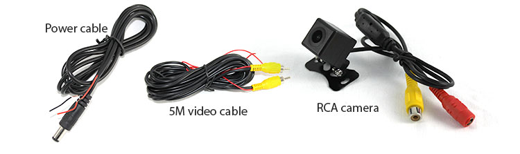 power and video cable with reverse camera