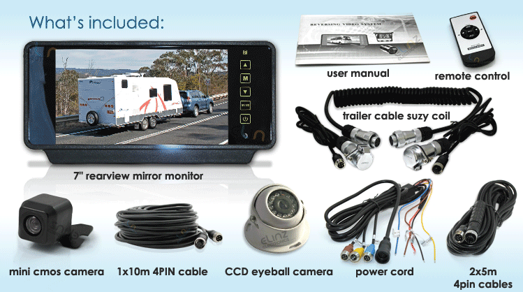 Accessories for reversing camera kits R7MI-CARAVANPKG