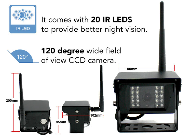 IR Night Vision CCD Reverse Camera