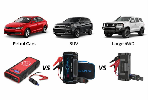 jump starter for car battery sizes for each type of vehicle